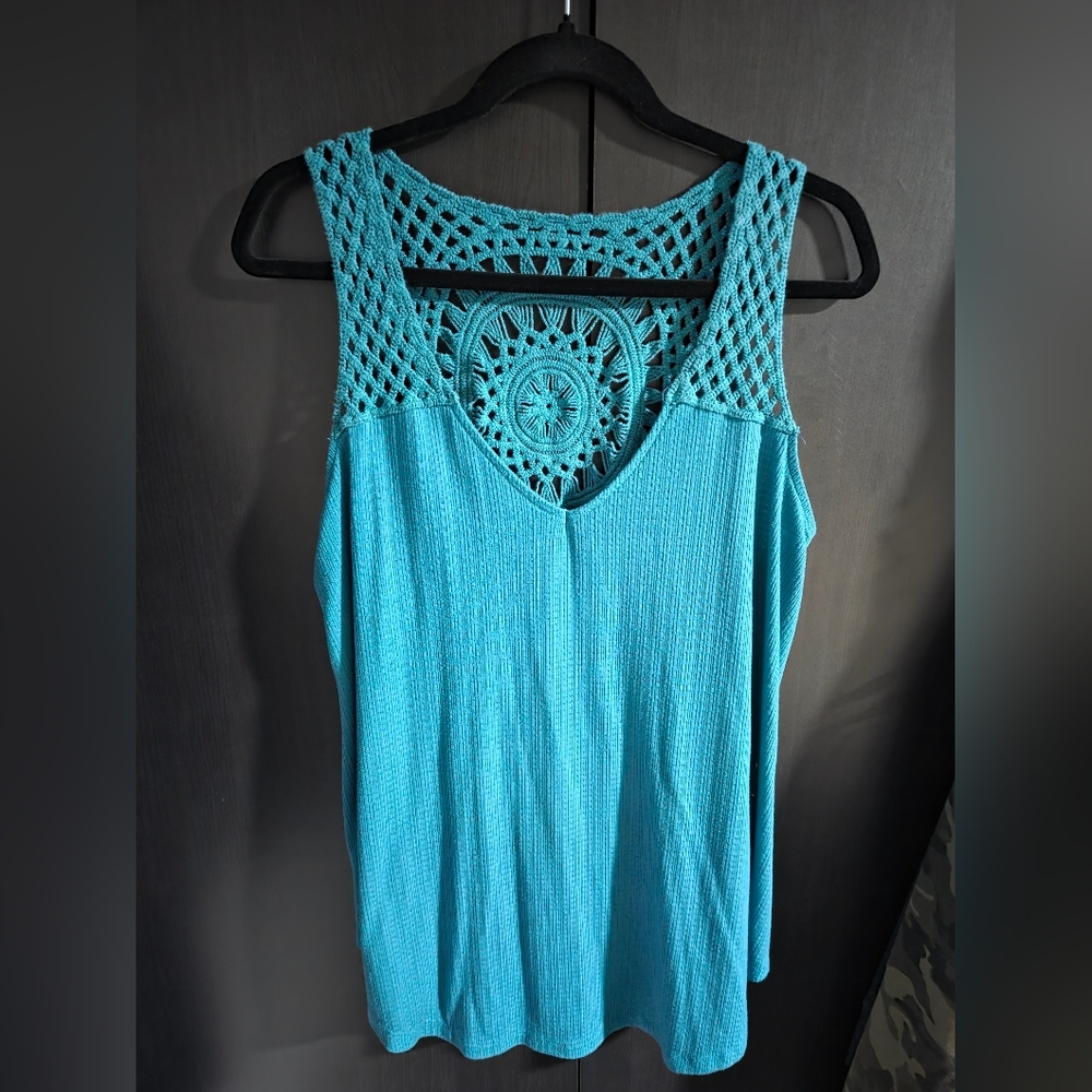 Torrid Turquoise Crochet Tank Top